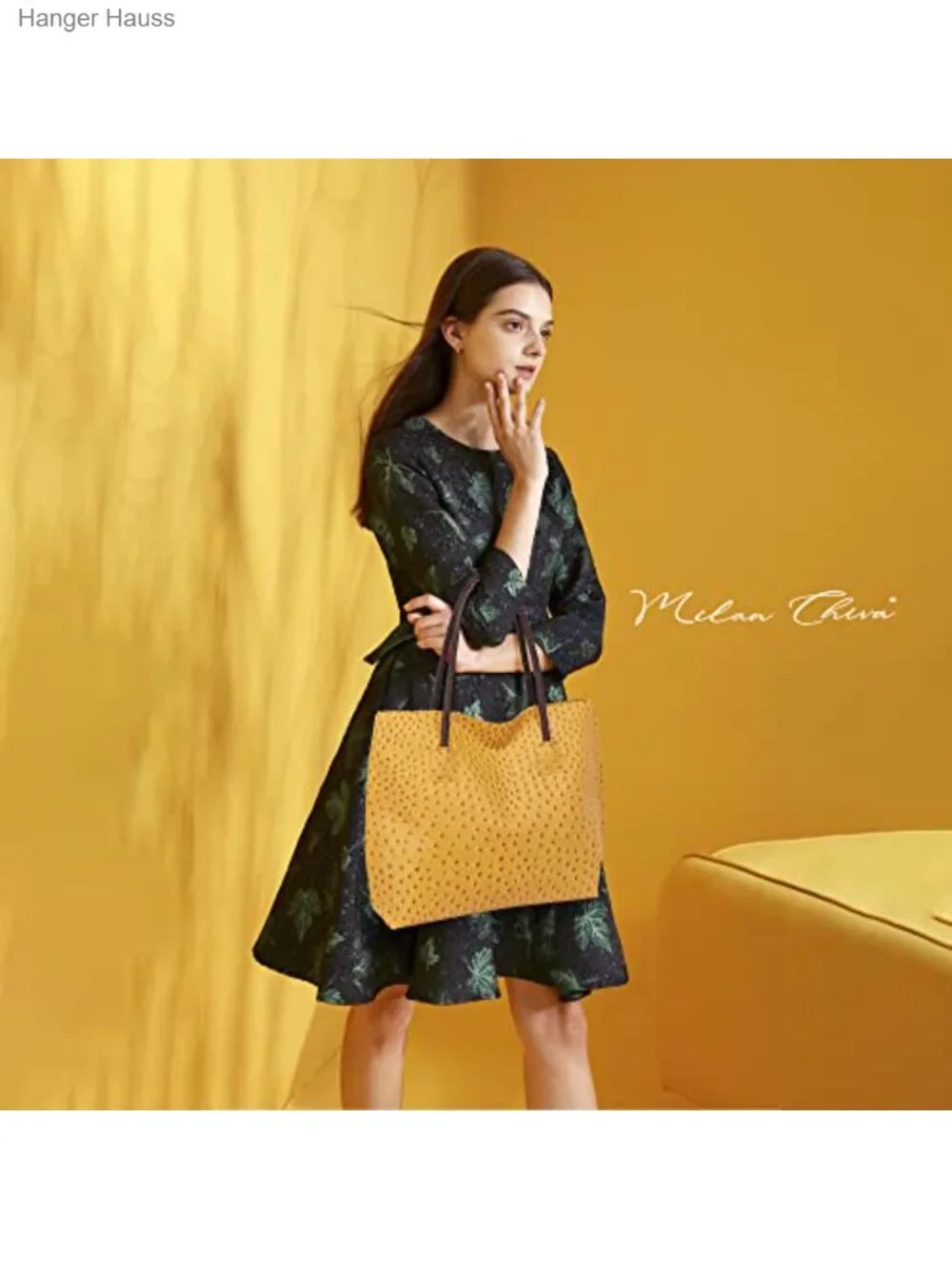 Large Ostrich Vegan Leather Tote Bag with Zipper Top Shoulder Purse for Women